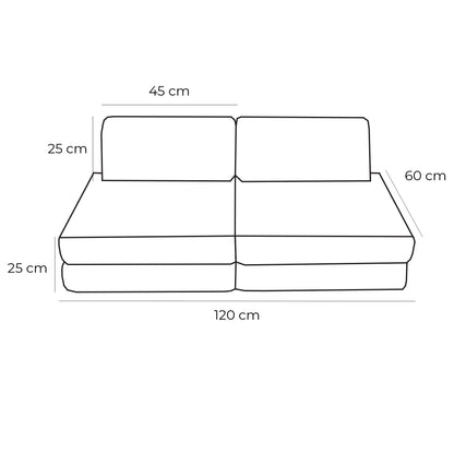 Small Modular Sofa for Kids - White Boucle